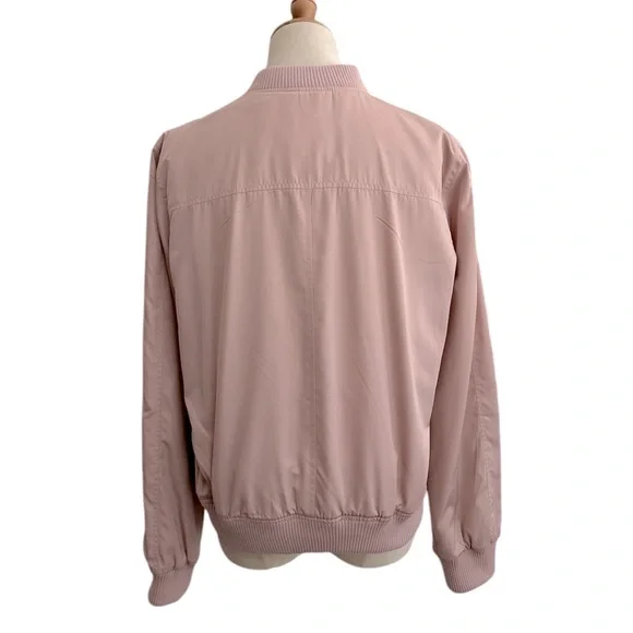 Anthropologie HEI HEI Journey Bomber Satin Jacket Blush Pink Women’s Size Small - Picture 5 of 11